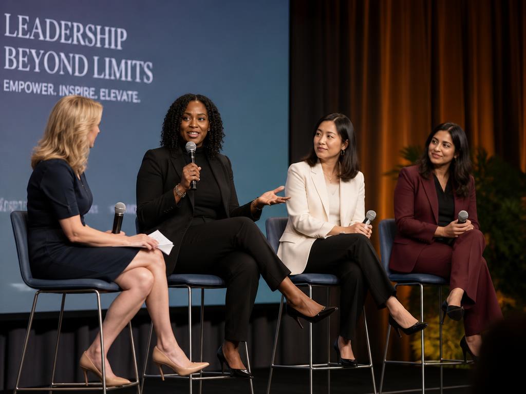 Women founders and leaders on a panel during EnterCircle Summit Women's Day at The Link in Ponte Vedra, Florida